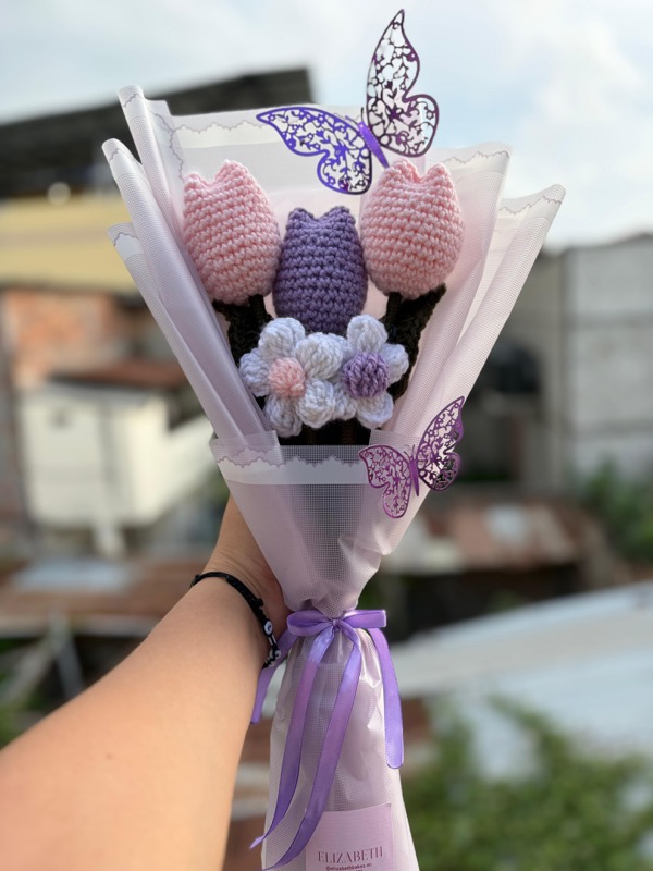 Bouquet Tulipanes Lavanda