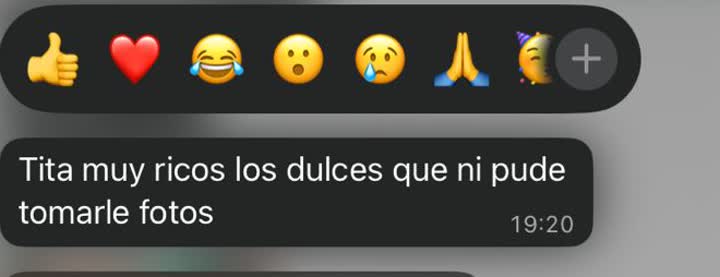 Captura recortada de agradecimiento por pedido recibido
