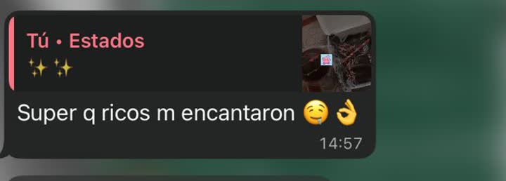 Captura recortada de agradecimiento por pedido recibido